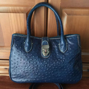 Dooney & Bourke Navy Ostrich Satchel